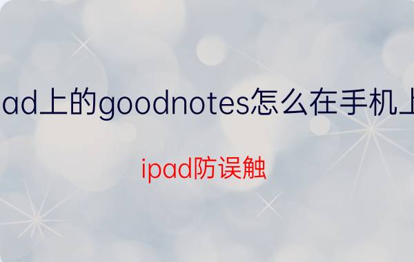 ipad上的goodnotes怎么在手机上看 ipad防误触？